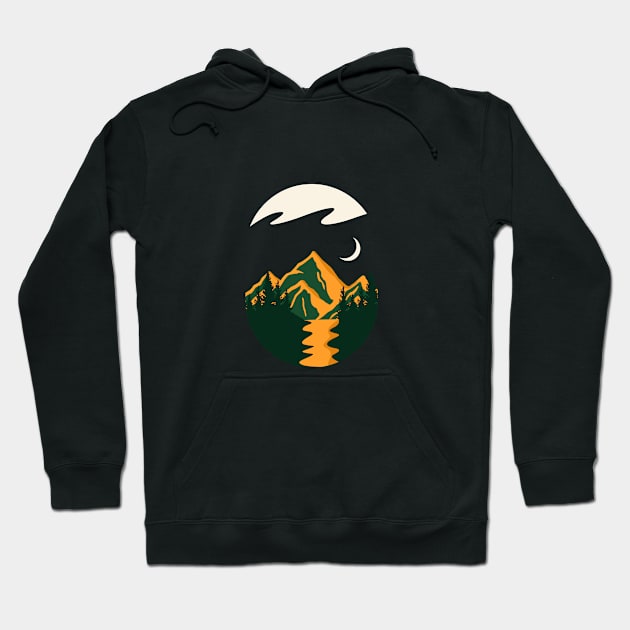 forest and hills retro style Hoodie by Faishal Wira